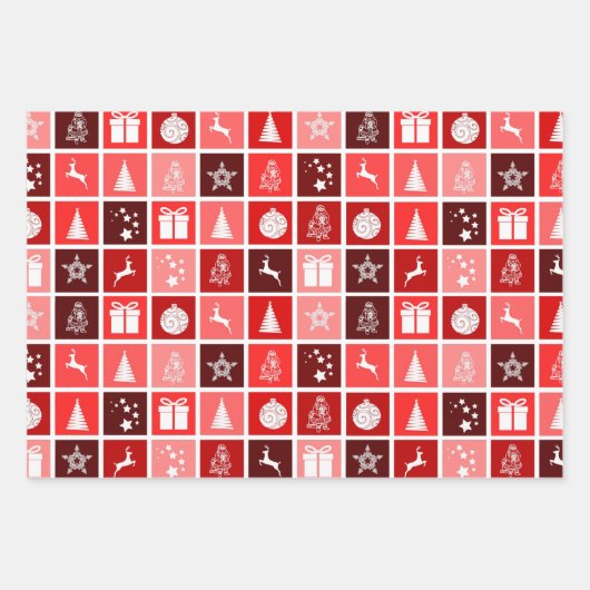 Red, Pink & Berry Fun Weihnachtsgeschenk Geschenkpapier Set (Vorderseite)