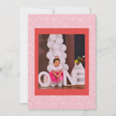 Red & Pink Berry Sweet One Girl 1st Birthday Party Einladung (Rückseite)