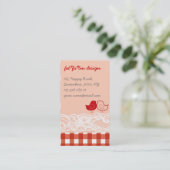 Red & Pink Birds Scrapbook Lace Visitenkarte (Stehend Vorderseite)