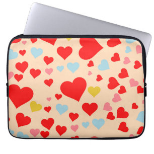 Red Pink Blue Colorful Simple Heart Y2K Muster Laptopschutzhülle