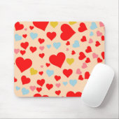 Red Pink Blue Colorful Simple Heart Y2K Muster Mousepad (Mit Mouse)