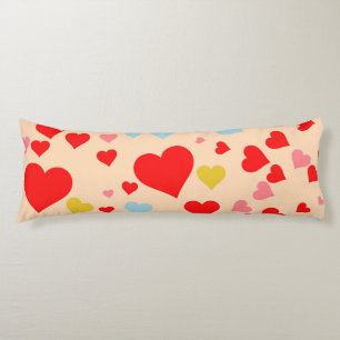 Red Pink Blue Colorful Simple Heart Y2K Muster Seitenschläferkissen
