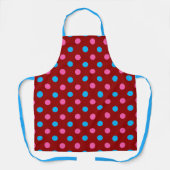 Red Pink Blue Polka Dot Pattern Schürze (Vorderseite)