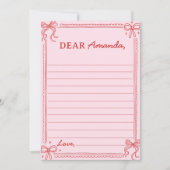 Red Pink Bow Cake Time Capsule Note Message Card Dankeskarte (Vorderseite)