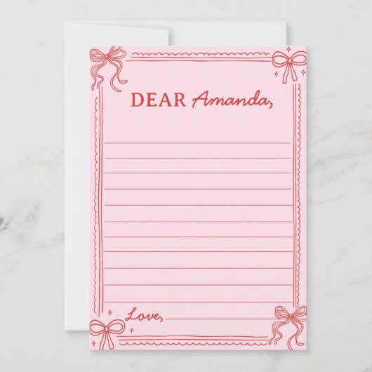 Red Pink Bow Cake Time Capsule Note Message Card Dankeskarte (Vorderseite)
