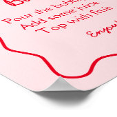 Red Pink Bow Cherry Baby Shower Momosa Bar Acrylic Poster (Ecke)