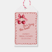 Red Pink Bow Sie bindet das Knoten-Brautparty Geschenkanhänger (Vorderseite)