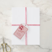 Red Pink Bow Sie bindet das Knoten-Brautparty Geschenkanhänger (Mit Garn)