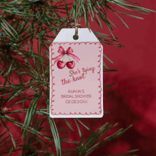 Red Pink Bow Sie bindet das Knoten-Brautparty Geschenkanhänger