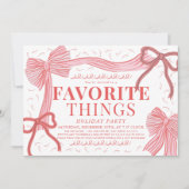 Red & Pink Bows Lieblingsparty Einladung (Vorderseite)