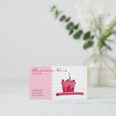 Red & Pink Cake Business Card Visitenkarte (Stehend Vorderseite)