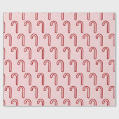 Red & Pink Candy Canes Geschenkpapier (Flach)