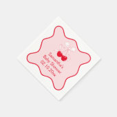 Red Pink Cherry auf Top Bow Baby Dusche Serviette (Ecke)