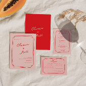 Red + Pink Colorful Wedding Invite Einladung