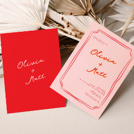 Red + Pink Colorful Wedding Invite Einladung