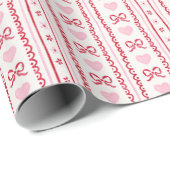 Red Pink Coquette Valentine Sweetheart Geschenkpapier (Rolleneckpunkt)