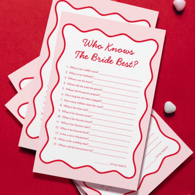 Red Pink, der Bride Best Brautparty Game kennt (Von Creator hochgeladen)