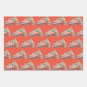 Red & Pink Farm Truck Christmas Holiday Geschenkpapier Set (Vorderseite 2)