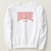 Red + Pink Faux Glitter BRIDE Varsity Letter  Sweatshirt (Design vorne)