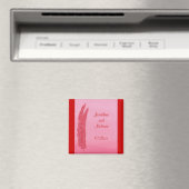 Red Pink Feathers Speichern Sie das Datum der Hoch Magnet (In Situ (Geschirrspüler))