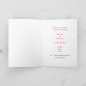 Red Pink Feathers Weditations Cards Einladung (Innenseite)