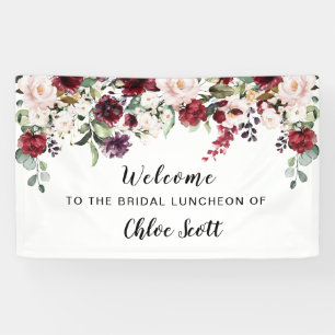 Red Pink Floral Bridal Luncheon Begrüßungsbanner Banner