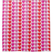 Red Pink Fuchsia Hearts Duschvorhang (Vorderseite)