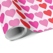 Red Pink Fuchsia Hearts Geschenkpapier (Rolleneckpunkt)