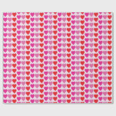 Red Pink Fuchsia Hearts Geschenkpapier (Flach)