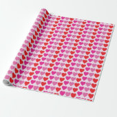 Red Pink Fuchsia Hearts Geschenkpapier (Ungerollt)