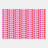 Red Pink Fuchsia Hearts Geschenkpapier Set (Vorderseite 2)
