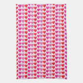 Red Pink Fuchsia Hearts Geschirrtuch (Vertikal)