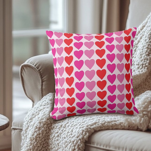 Red Pink Fuchsia Hearts Kissen (Von Creator hochgeladen)