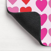 Red Pink Fuchsia Hearts Mousepad (Ecke)