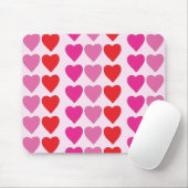 Red Pink Fuchsia Hearts Mousepad (Mit Mouse)