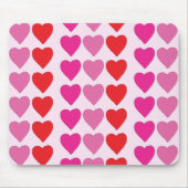 Red Pink Fuchsia Hearts Mousepad (Vorne)