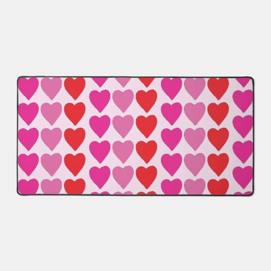 Red Pink Fuchsia Hearts Schreibtischunterlage (Vorderseite)