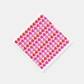 Red Pink Fuchsia Hearts Serviette (Ecke)
