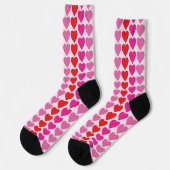 Red Pink Fuchsia Hearts Socken (Linkes Detail)