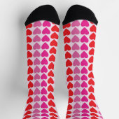 Red Pink Fuchsia Hearts Socken (Oben)