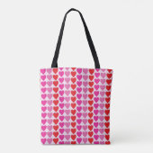 Red Pink Fuchsia Hearts Tasche (Rückseite)