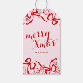 Red Pink Girly Coquette Christmas Geschenkanhänger (Vorderseite)