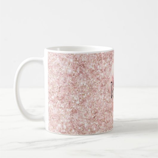 Red Pink Glitter Butterflies Kaffeetasse (Links)