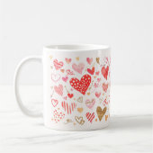Red Pink Gold Hearts Kaffeetasse (Links)