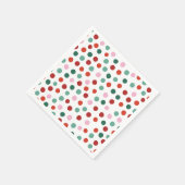 Red Pink Green Polka Dots Kinder Weihnachten Serviette (Ecke)