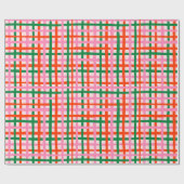 Red Pink Green Stripes Geschenkpapier (Flach)