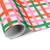 Red Pink Green Stripes Geschenkpapier (Rolleneckpunkt)