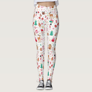 Red Pink Green Ugge Weihnachtsmann Leggings