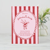Red Pink Hand Drawn Galentine's Party Einladung (Stehend Vorderseite)