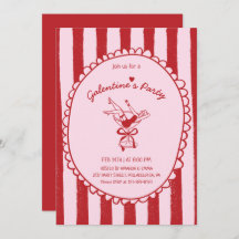 Red Pink Hand Drawn Galentine's Party